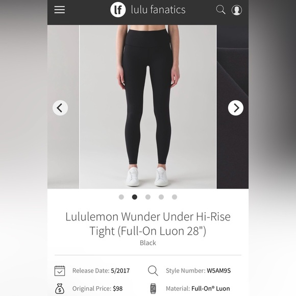 Lululemon Black Wunder Under Hi-Rise Women’s Size 8 - Picture 1 of 7